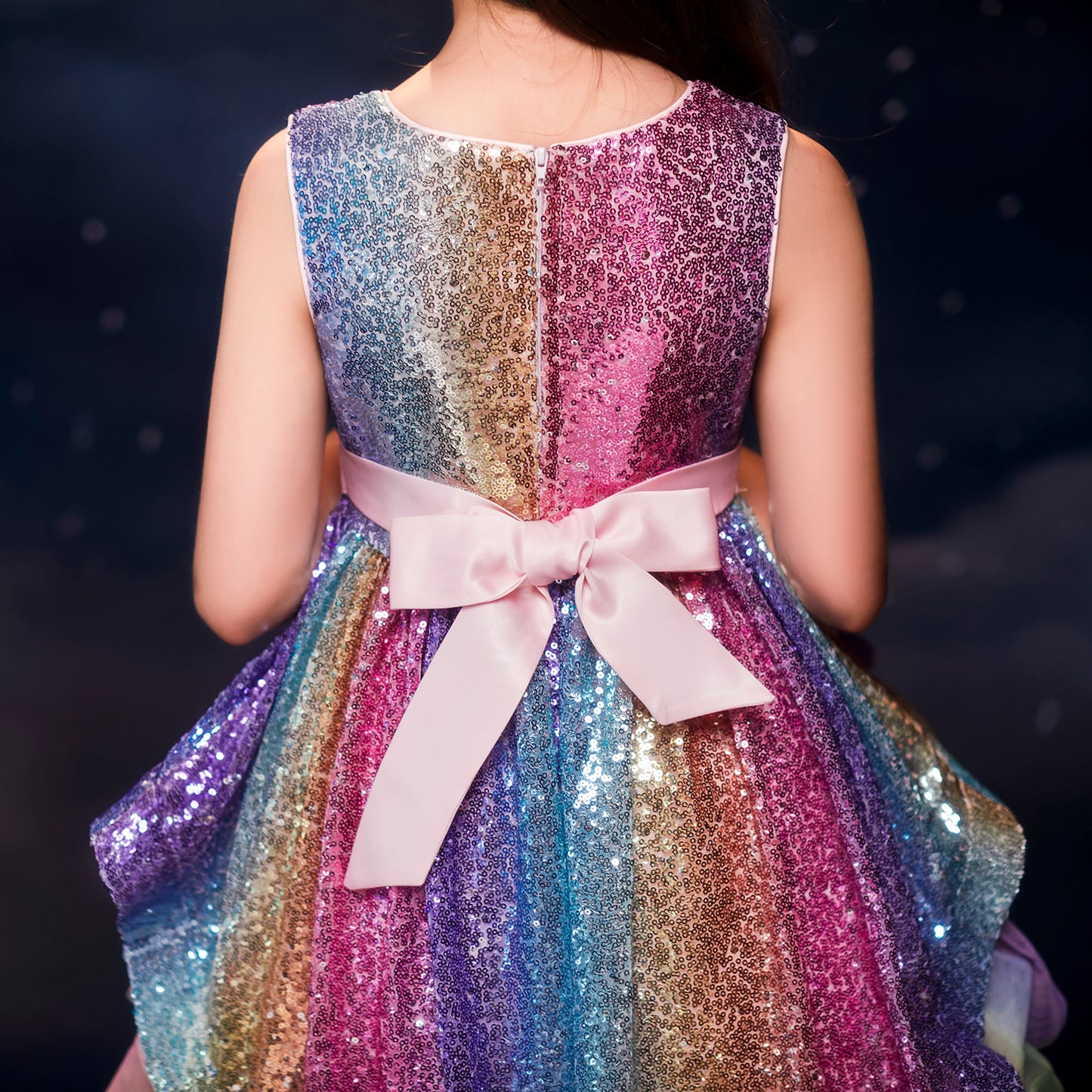 Sequin Princess Dress Tulle Flower Girls Party Dress