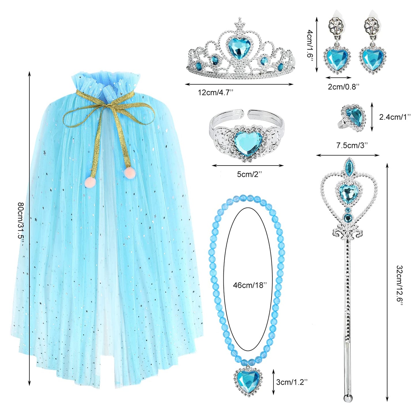 Princess Cape and Crown Jewelry Set