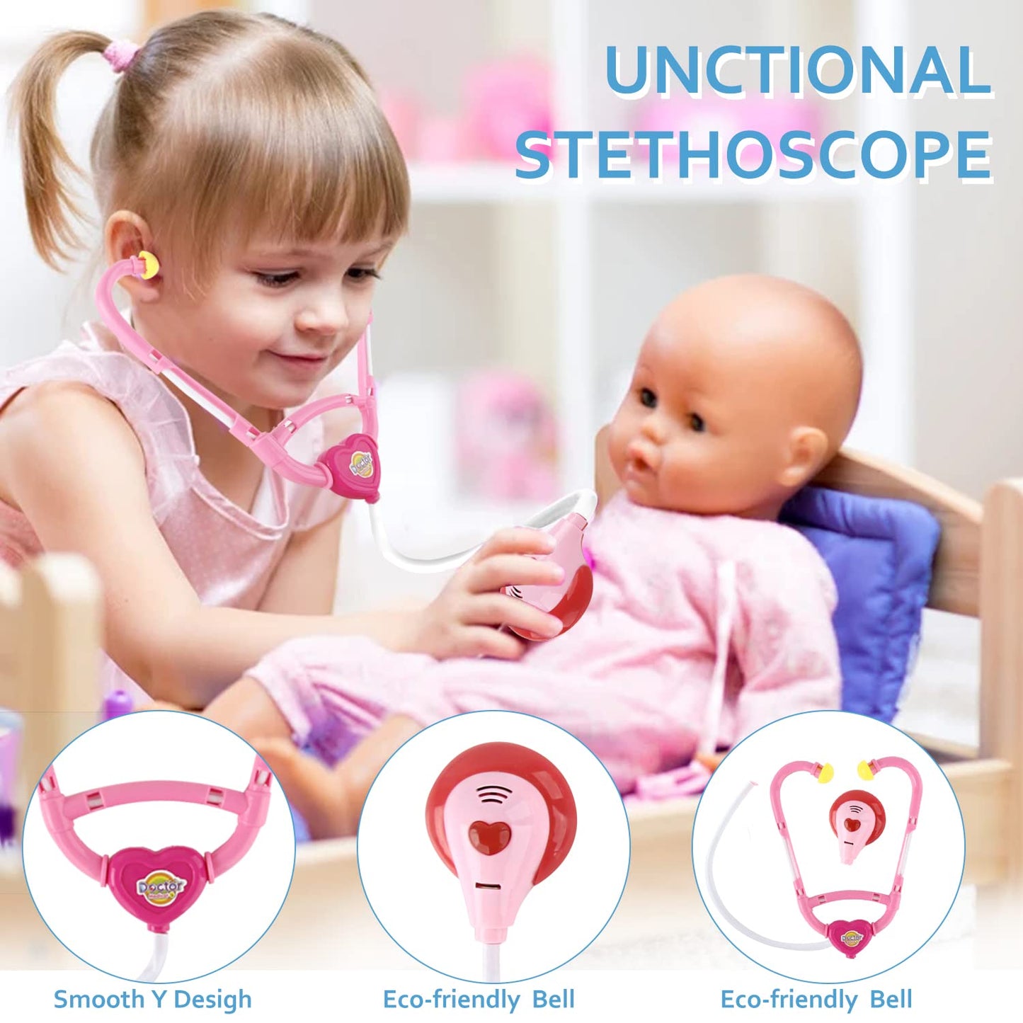Kids Unisex Doctor Costume,Doctor Set Dress Up Kids Role Play Pretend Toys For Halloween Cosplay Party(3-6 Years)