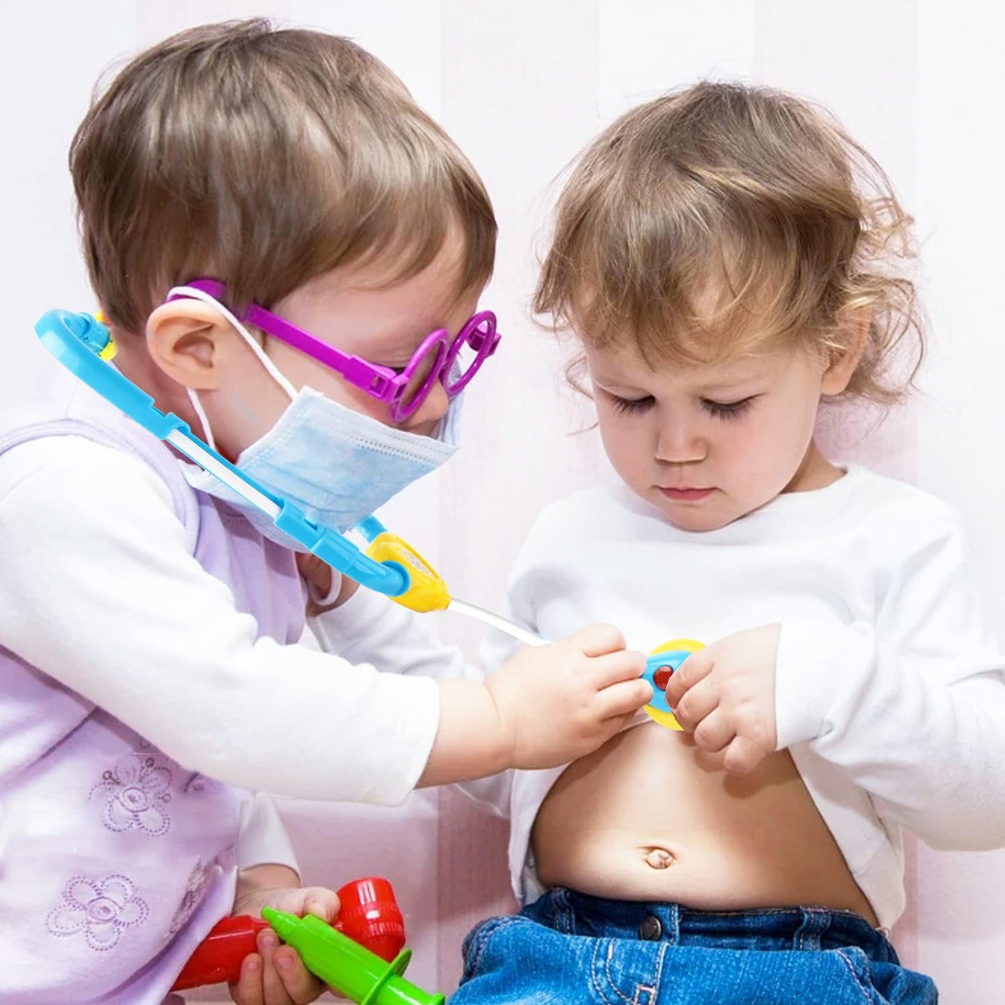 Kids Unisex Doctor Costume,Doctor Set Dress Up Kids Role Play Pretend Toys For Halloween Cosplay Party(3-6 Years)