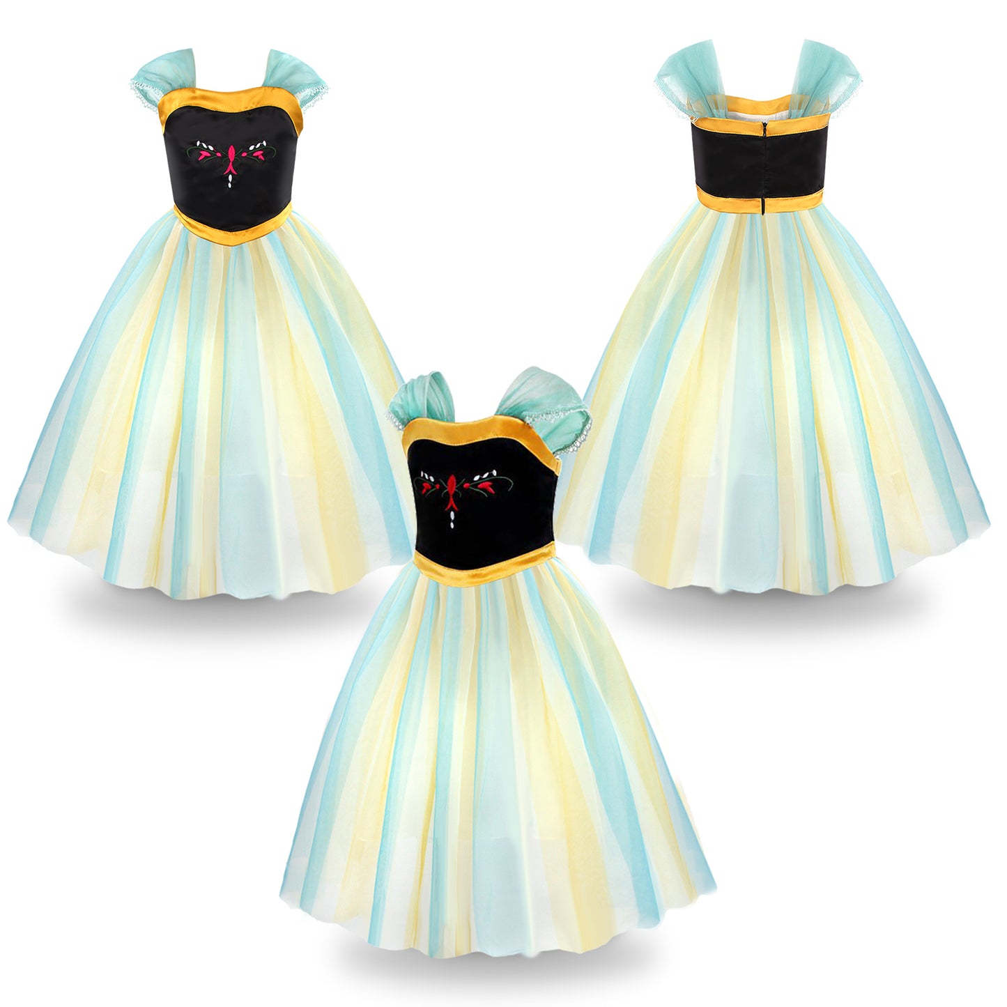 Girls Princess Dress Anna Cosplay Costume Elsa Princess Dress for Girls Kids Costume Halloween Party Dress