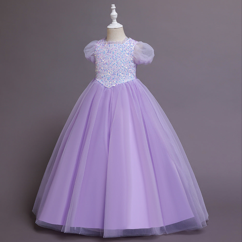 Long Princess Dress for Girls Tulle Gown Dresses