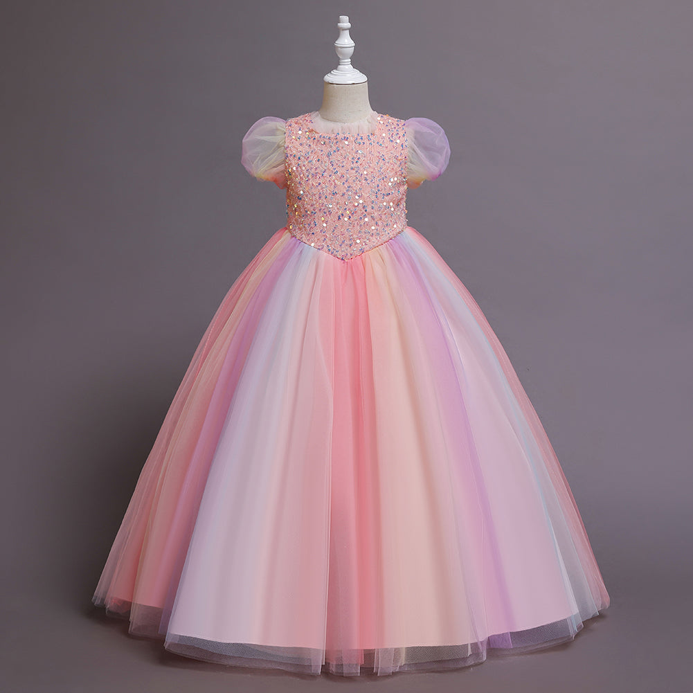 Long Princess Dress for Girls Tulle Gown Dresses