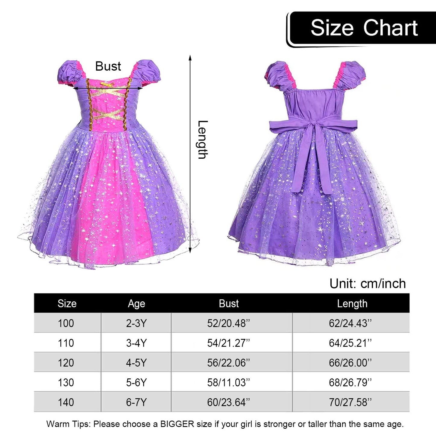 Rapunzel Princess Girls Dress