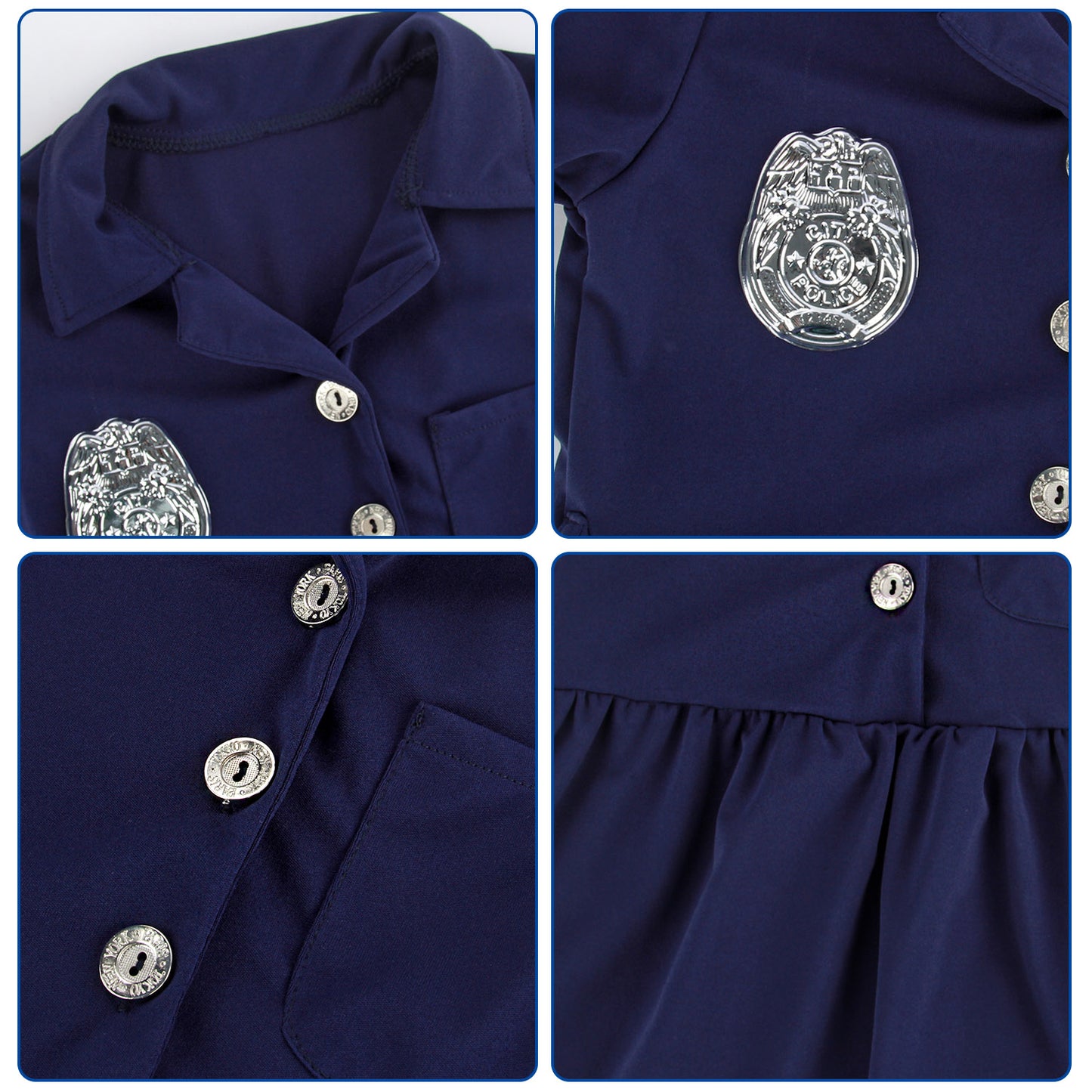 Kids Police Costume Dress Fancy Dress