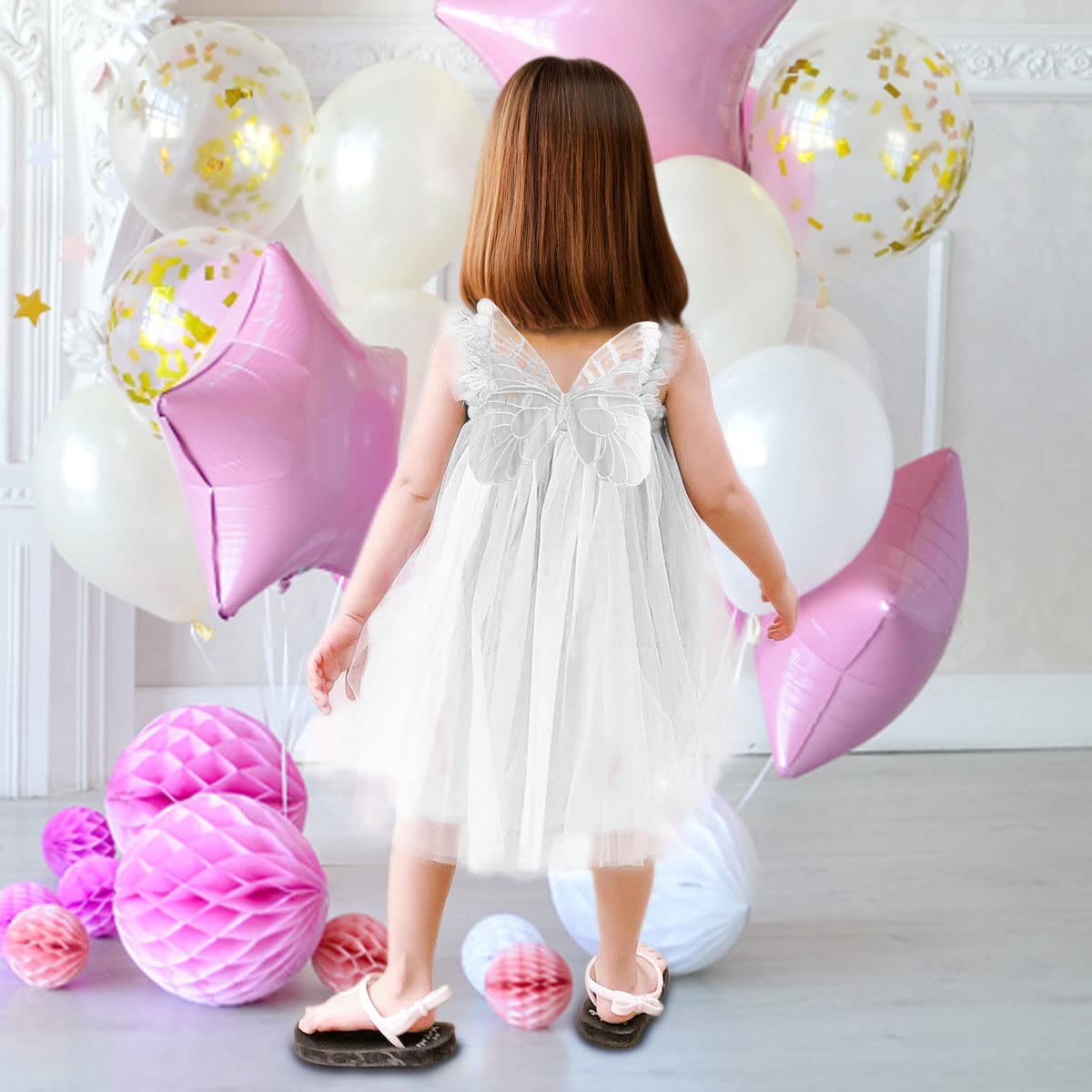 Little Girls Dresses Butterfly Wings Sundresses for 0-3 Years