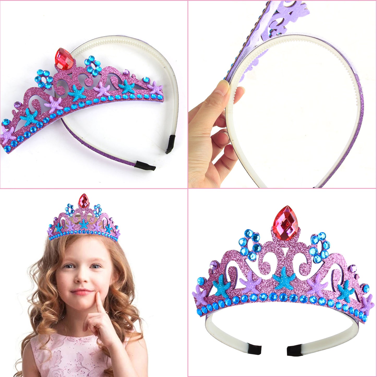 Girls Fairy Costume Fancy Dress Up Kids Mermaid Jewelry Sets Girl Mermaid Tutu Skirt Princess Dress Tulle Costume Set with Necklace Bracelet Earrings Ring Set for 3-8 Years Girls