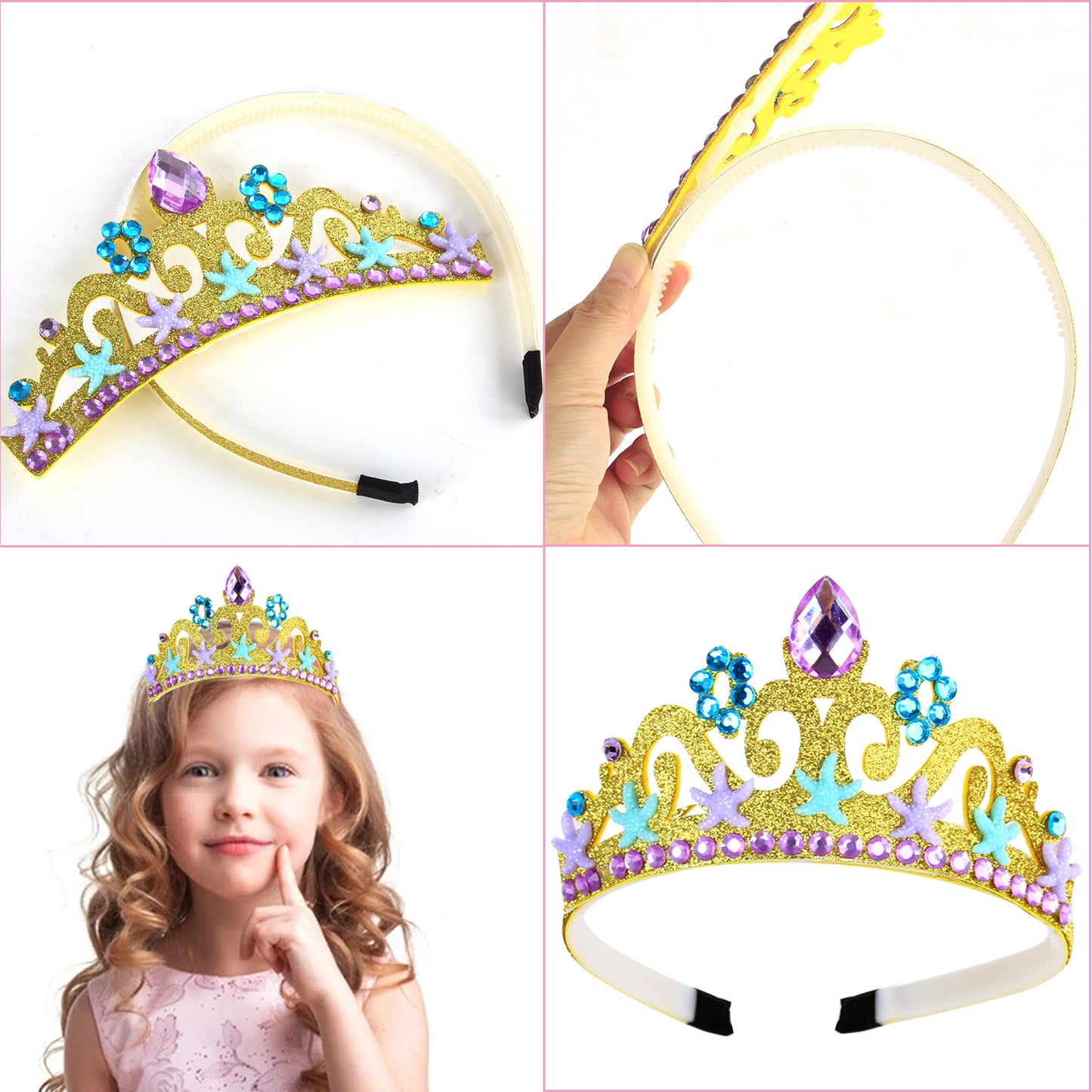 Girls Fairy Costume Fancy Dress Up Kids Mermaid Jewelry Sets Girl Mermaid Tutu Skirt Princess Dress Tulle Costume Set with Necklace Bracelet Earrings Ring Set for 3-8 Years Girls