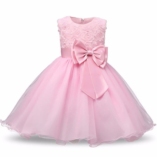 Girl Party Dress 3D Rose Princess Dresses