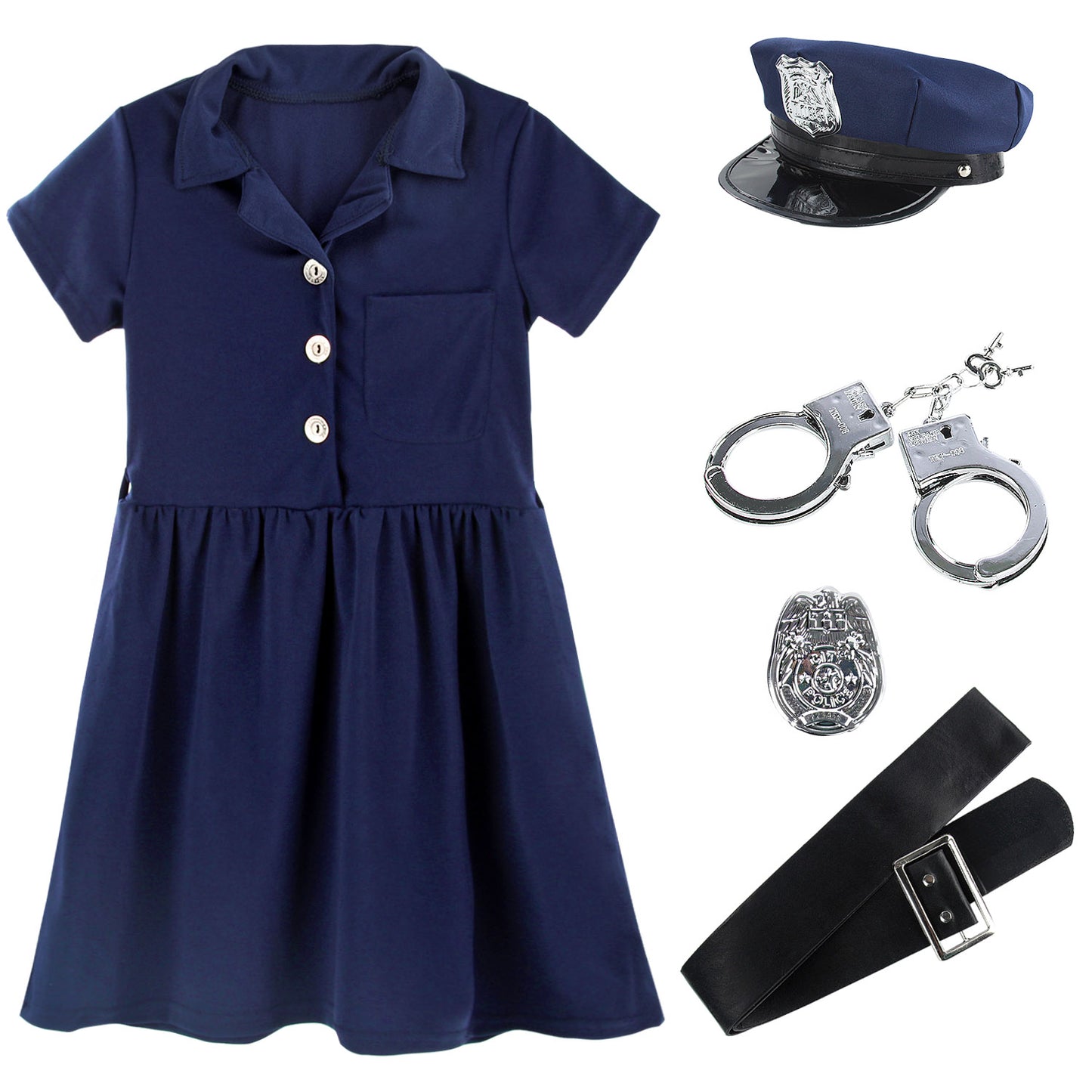 Kids Police Costume Dress Fancy Dress