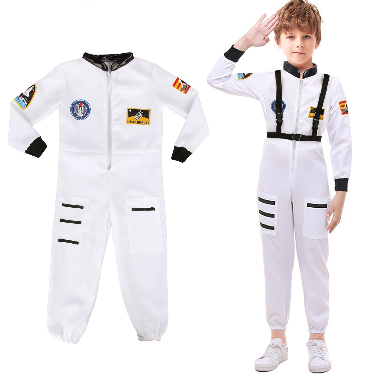 Kids Spaceman Costume Child Astronaut Costume Spacesuit Spaceman Jumpsuit Kids Fancy Dress Outfit Halloween Costumes for Kids