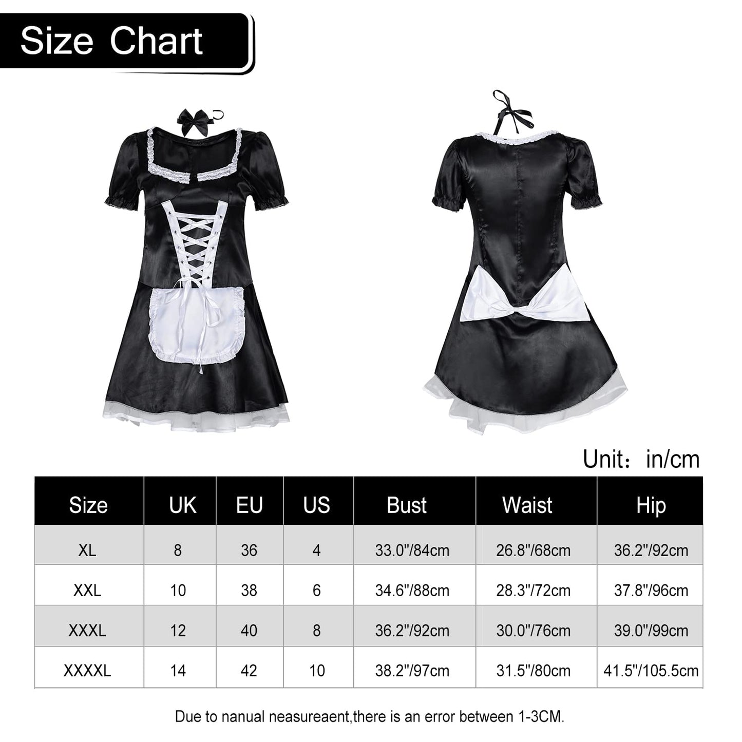 Ladies French Maid Costume Fancy Dress for Women Sexy Maid Outfit Cosplay