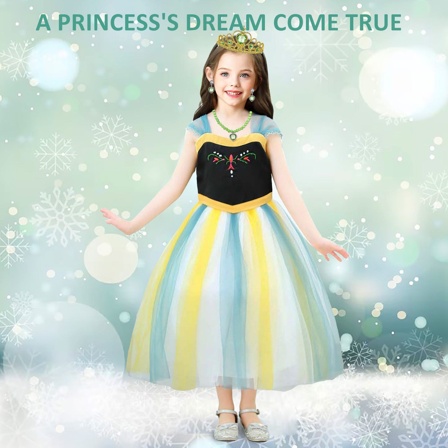 Girls Princess Dress Anna Cosplay Costume Elsa Princess Dress for Girls Kids Costume Halloween Party Dress