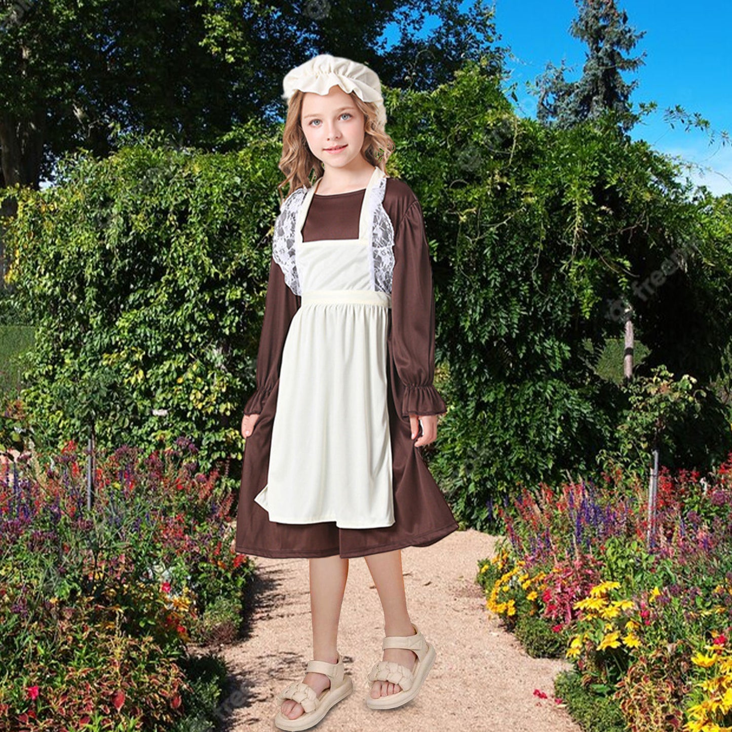 Victorian Maid Costume for Girls Medieval Victorian Village Dress