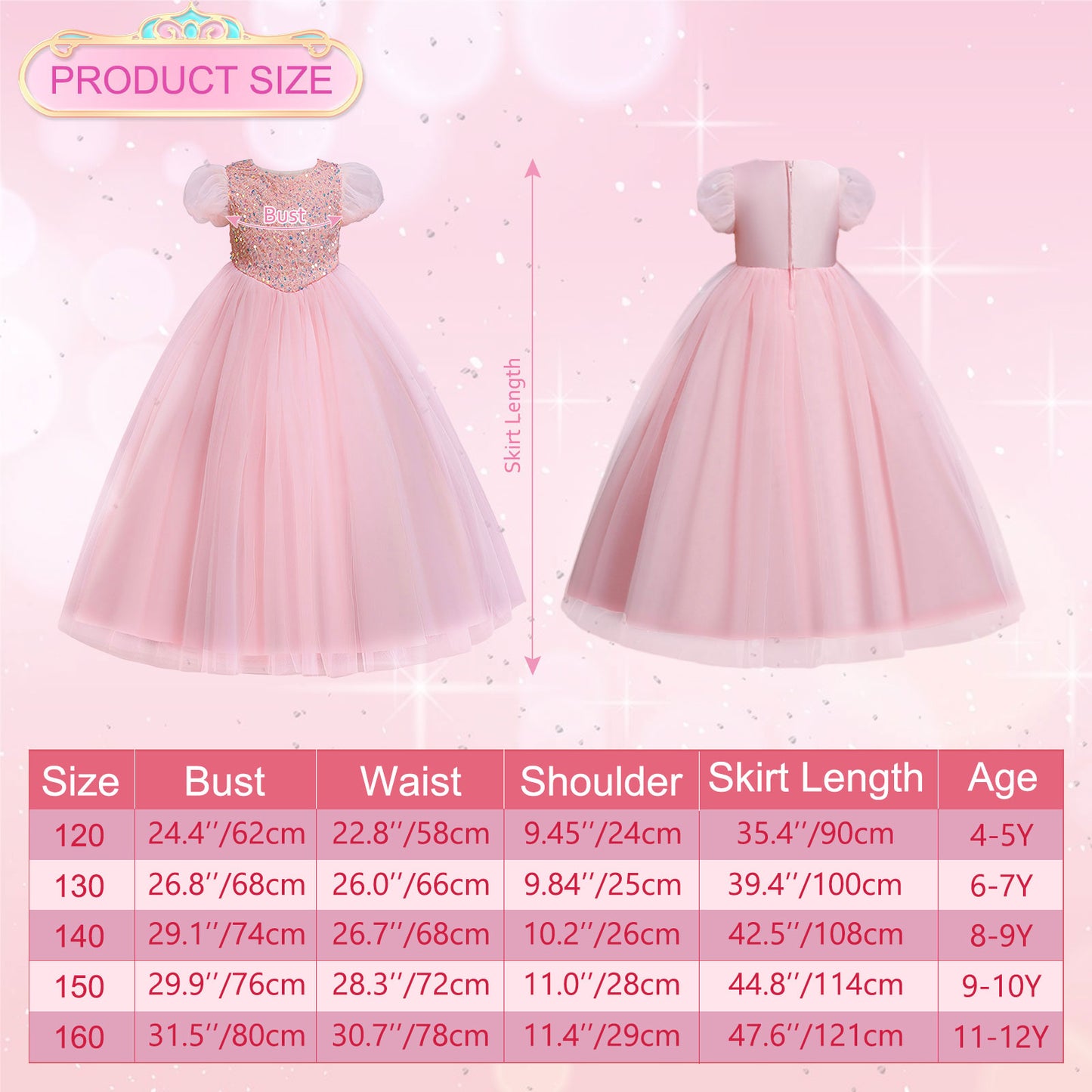 Long Princess Dress for Girls Tulle Gown Dresses