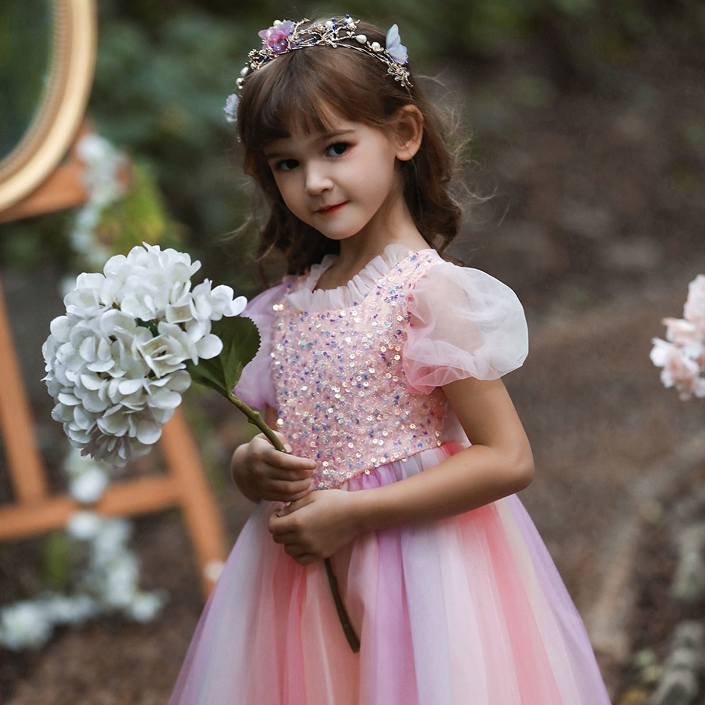 Long Princess Dress for Girls Tulle Gown Dresses