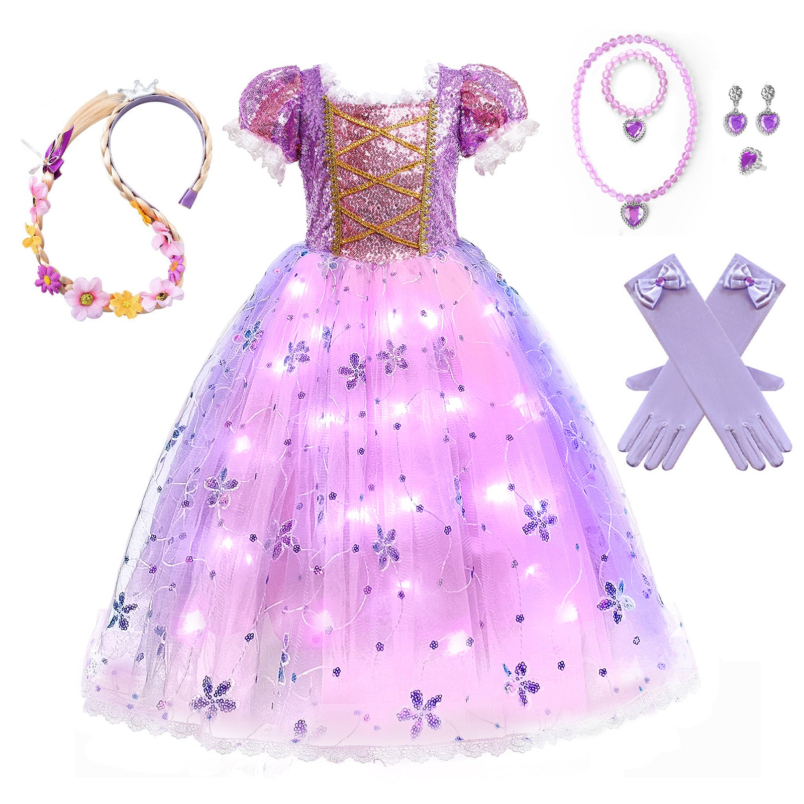 rapunzel princess dress Rapunzel Princess Costumes for Girls – Discoball-Acecharming