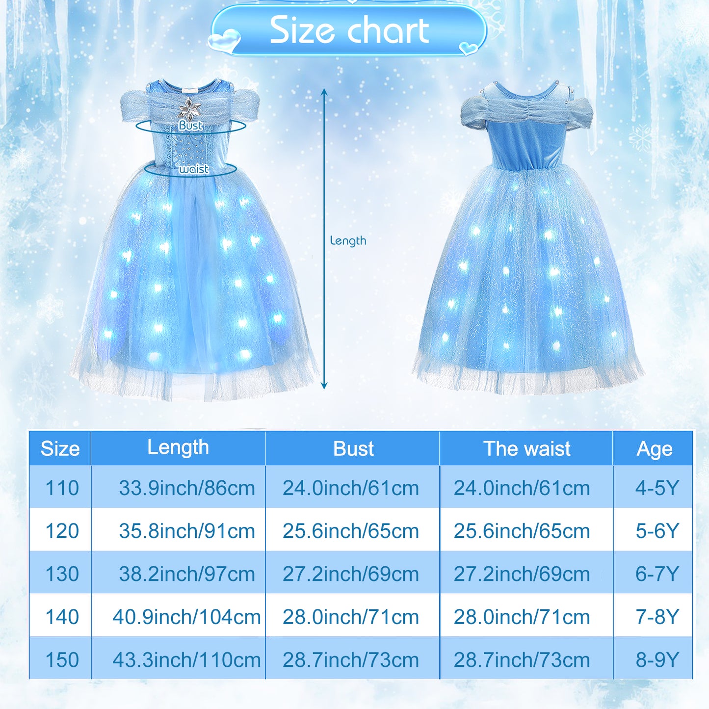 Girls Cinderella Princess Dress Costume