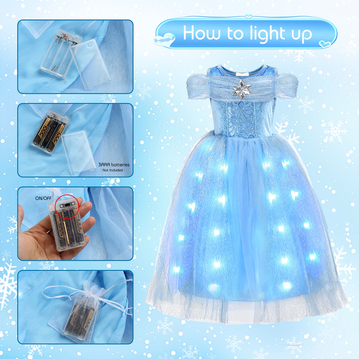 Girls Cinderella Princess Dress Costume