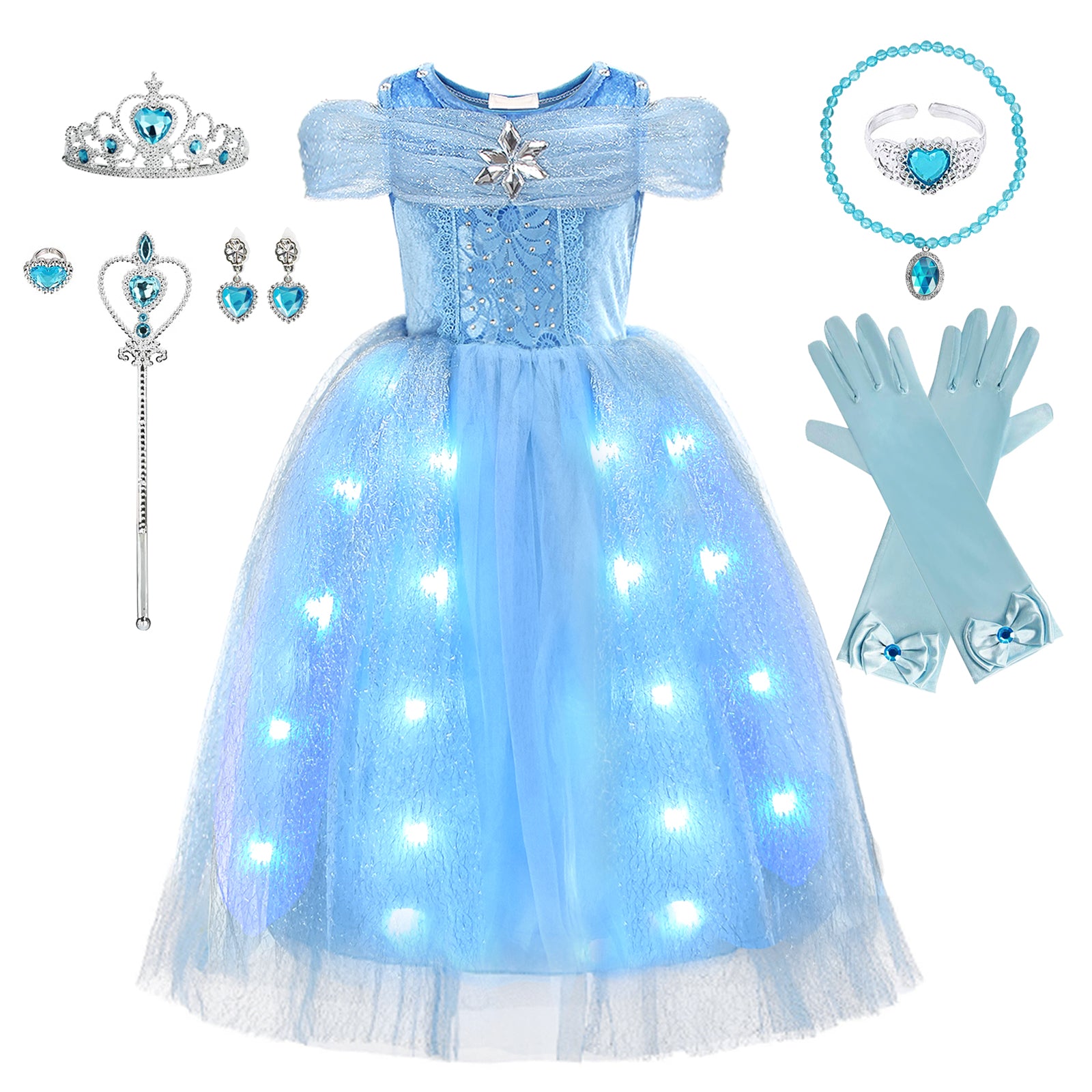 Girls Cinderella Princess Dress Costume – Discoball-Acecharming Girls Cinderella Princess Dress Costume – Discoball-Acecharming