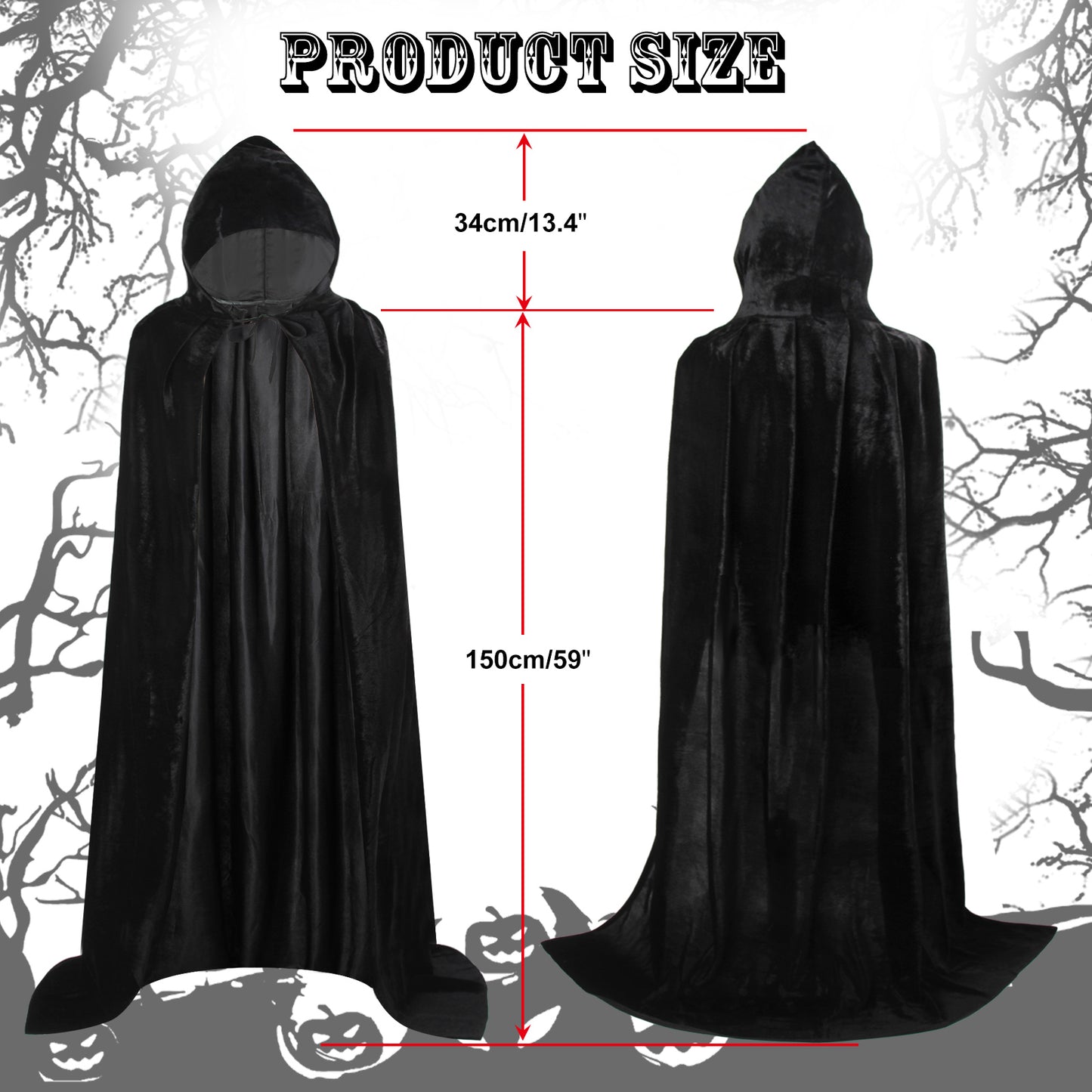 Halloween Devil Costume Hooded Cloak