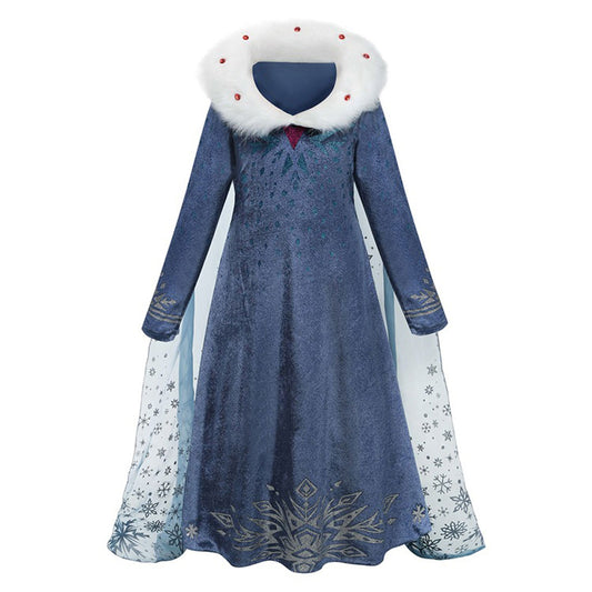 Girls Elsa Princess Dress Elsa Anna Costume Winter Dress Up Snow Queen Fancy Dress for Halloween Christmas Fancy Birthday Party Dress