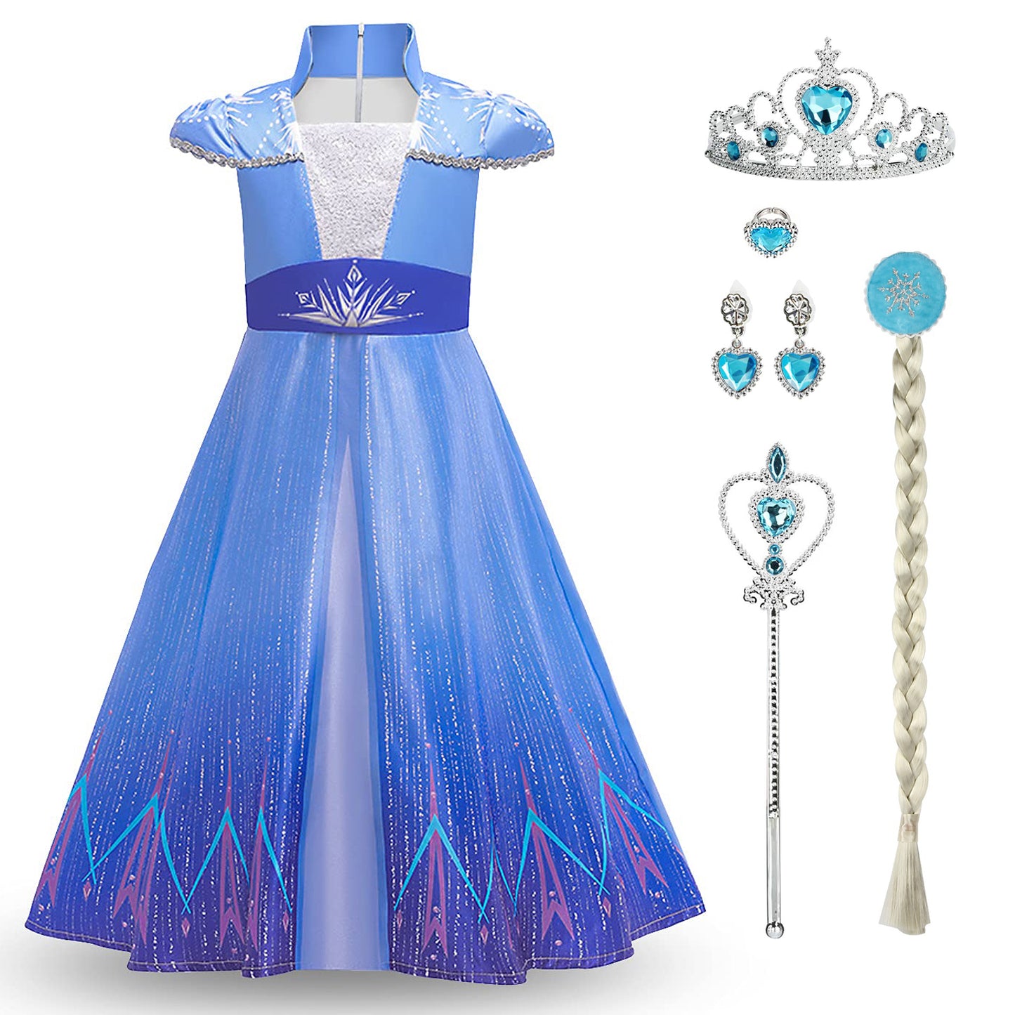 Elsa Princess Dress Girls Anna Princess Costume Elsa Fancy Costume For Halloween Chrstimas Birthday Party