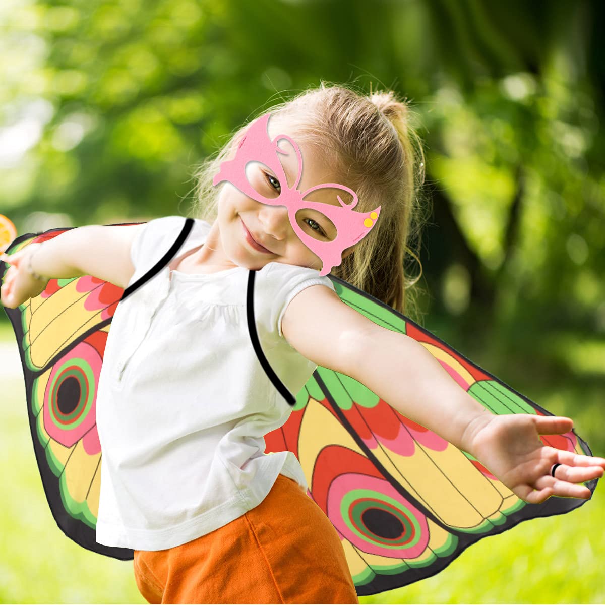 Butterfly Wings For Children,6 Pieces Kids Butterfly Cloak Costume Fairy Butterfly Wings for Kids Shawl Pixie Poncho Costume Halloween Christmas Party Dress up