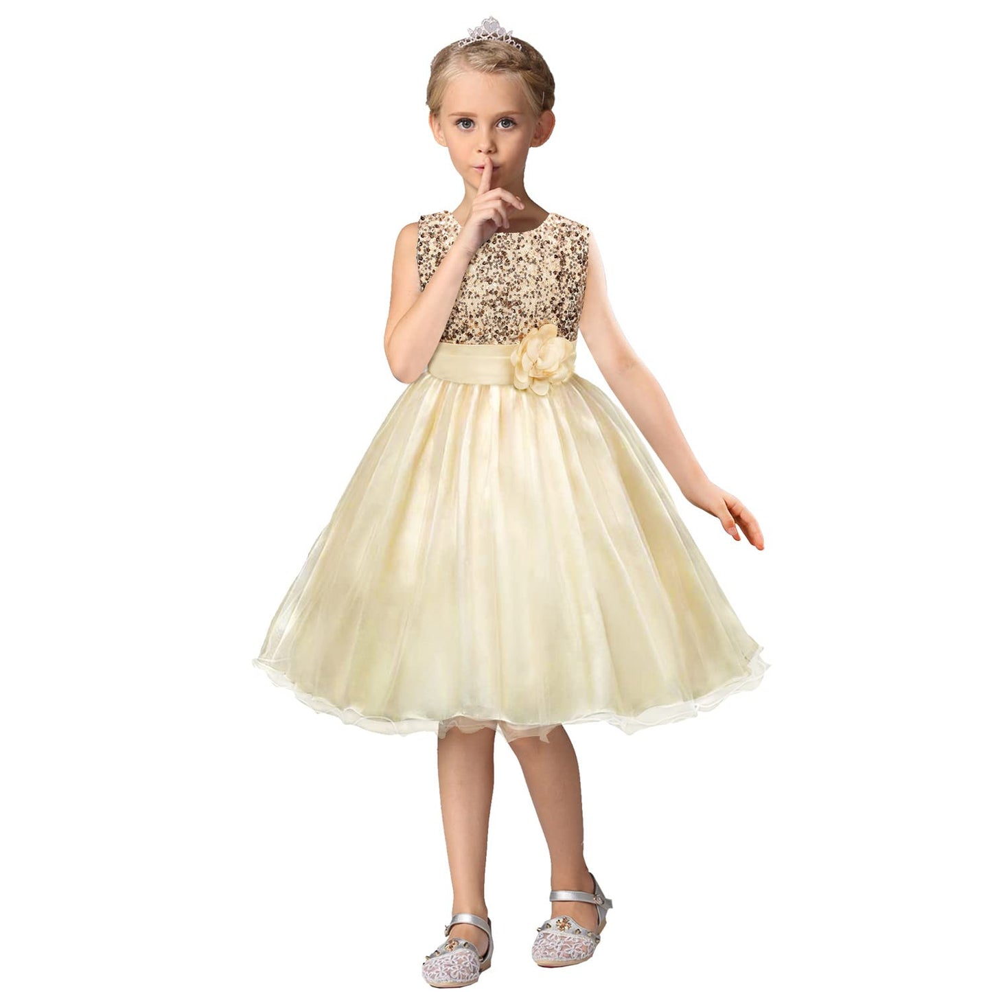 sequined tulle princess dress