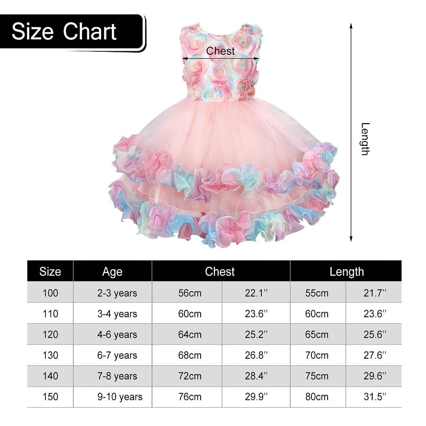 Rainbow Tulle Princess Dress