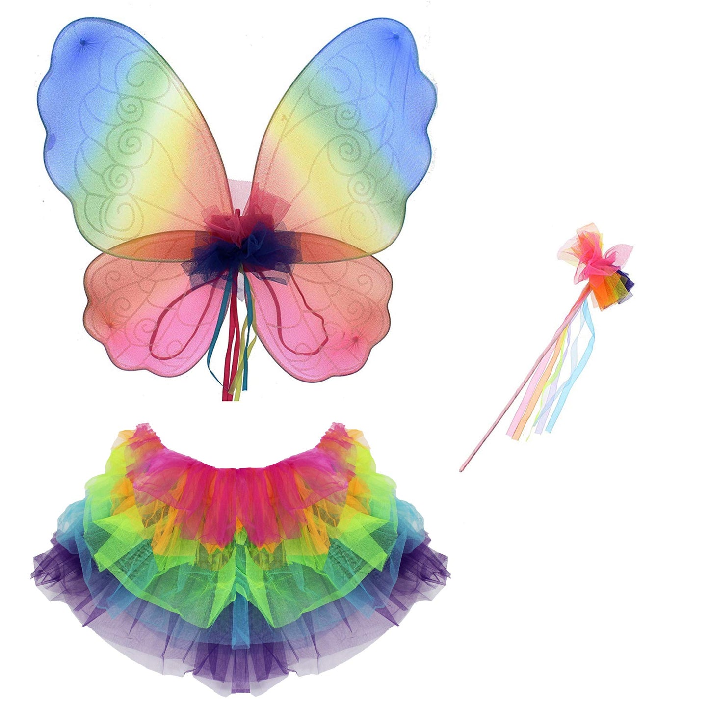 3-Piece Masquerade Rainbow Wings