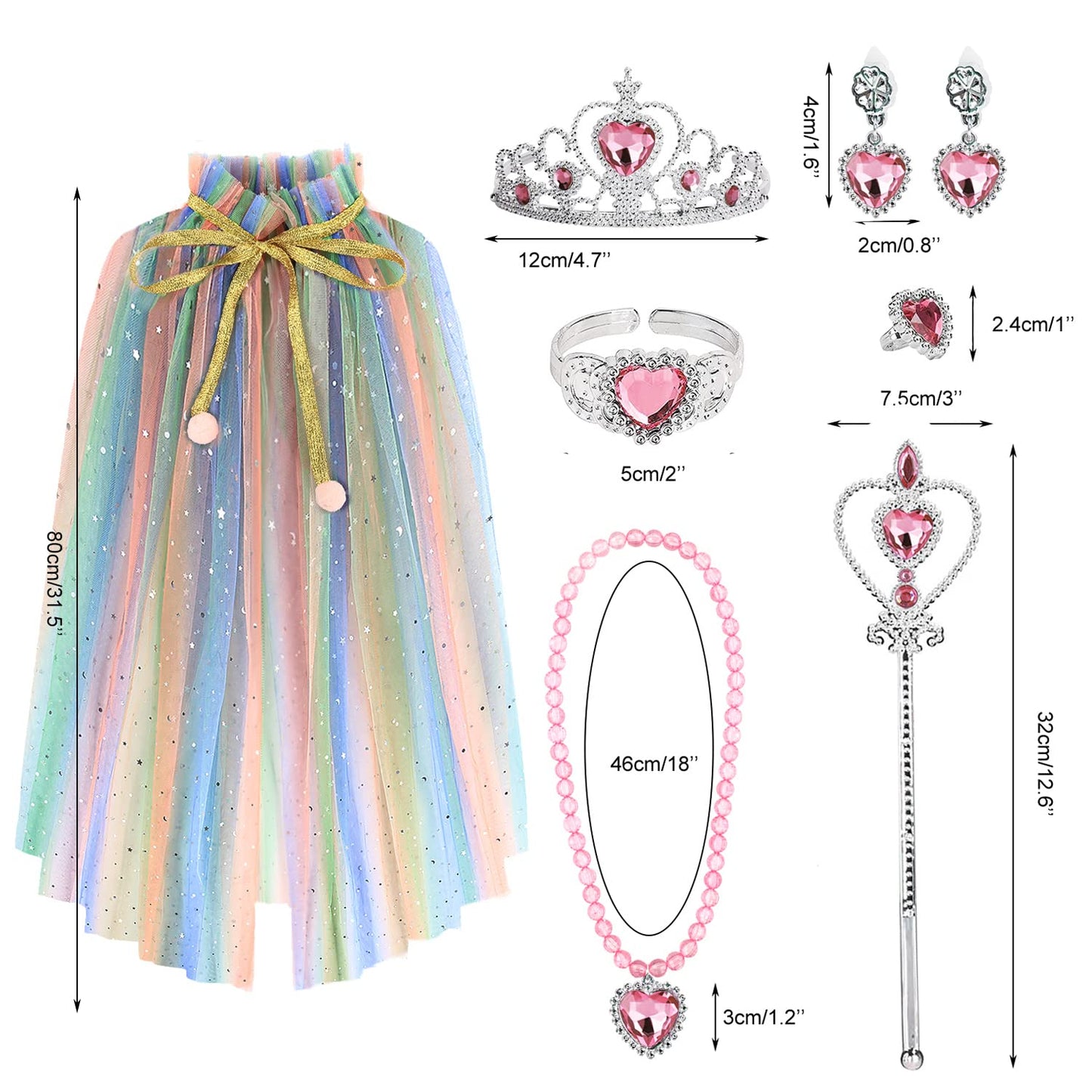 Princess Cape and Crown Jewelry Set