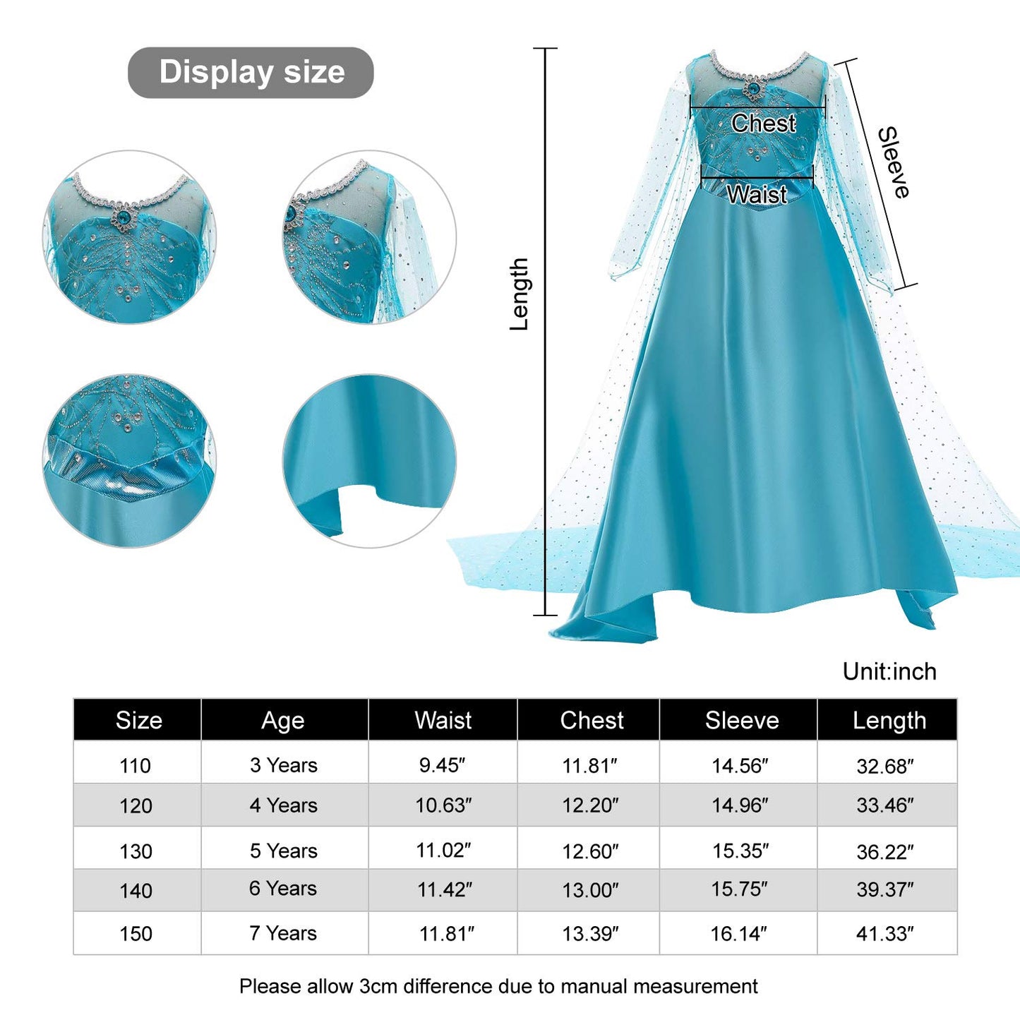 Elsa princess dress