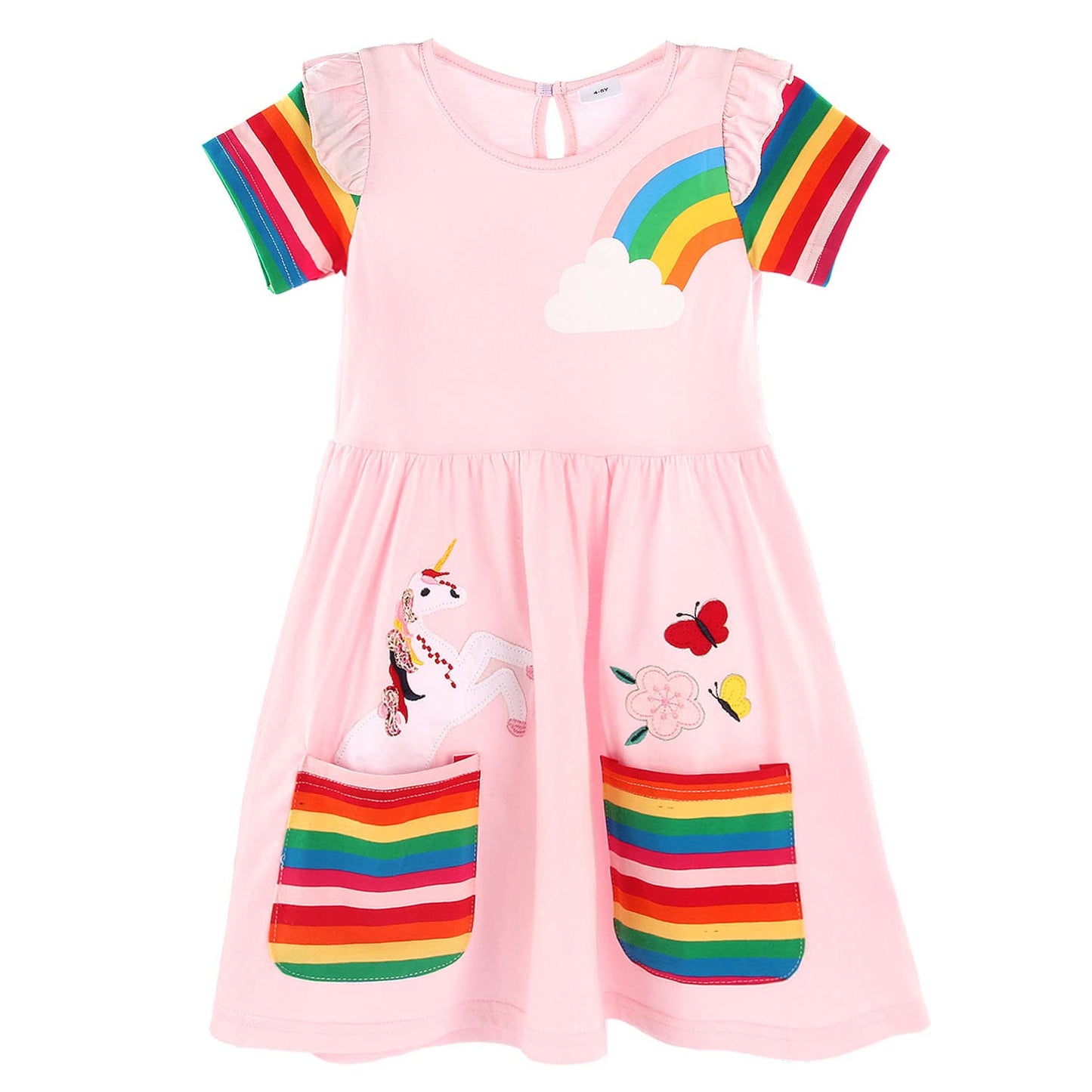 women's rainbow sleeveless dress