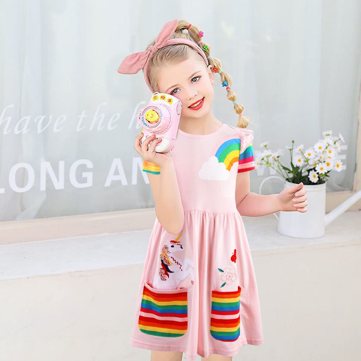 women's rainbow sleeveless dress