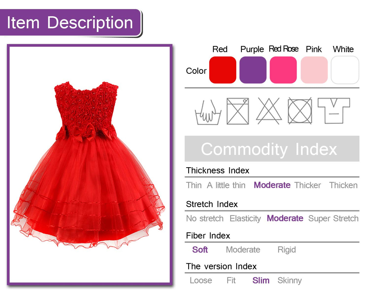 rose flower children's dress