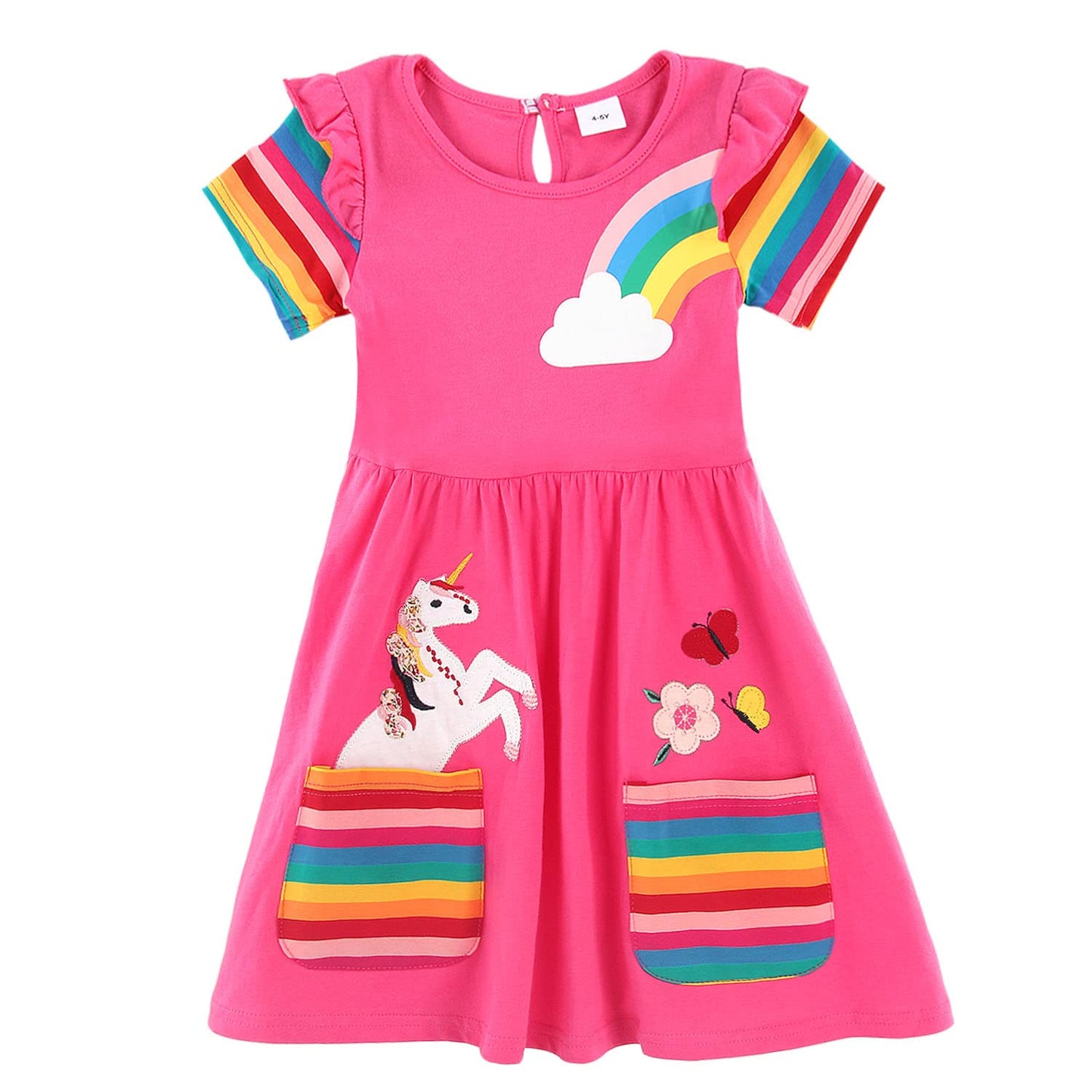 women's rainbow sleeveless dress