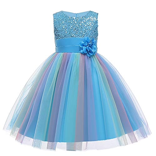 Flower rainbow princess girl dress