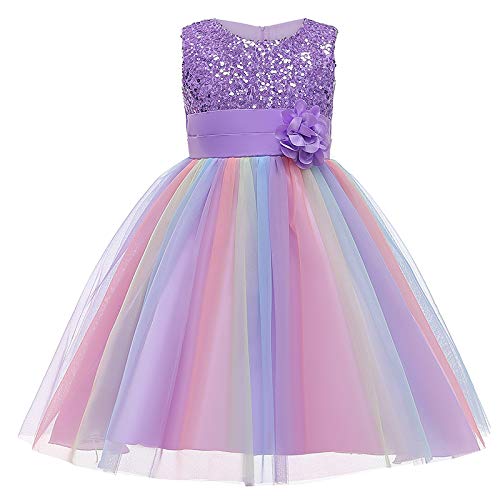 Flower rainbow princess girl dress