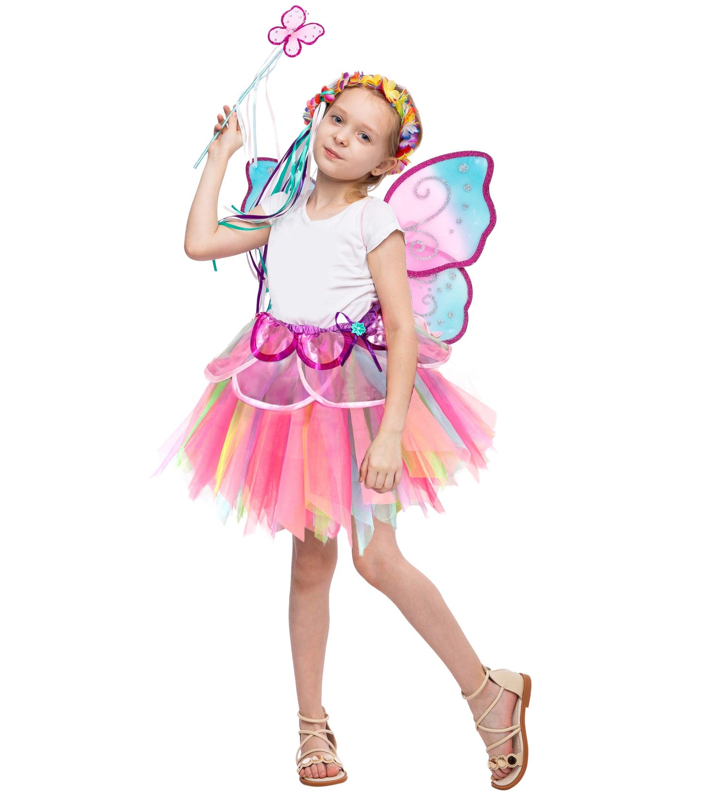 Pink Rainbow Fairy Princess Costume