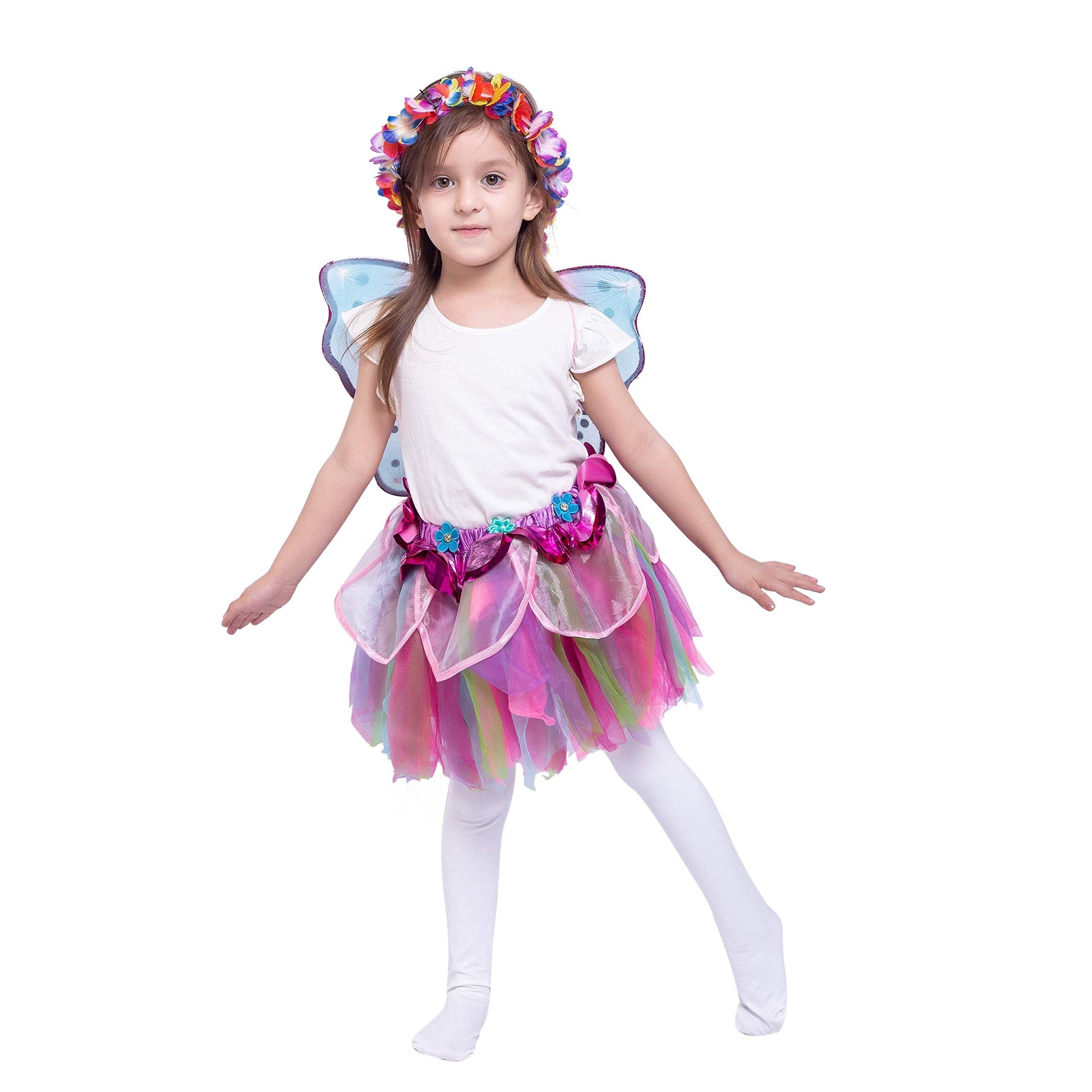 Pink Rainbow Fairy Princess Costume Discoball-Acecharming Pink Rainbow Fairy Princess Costume Discoball-Acecharming