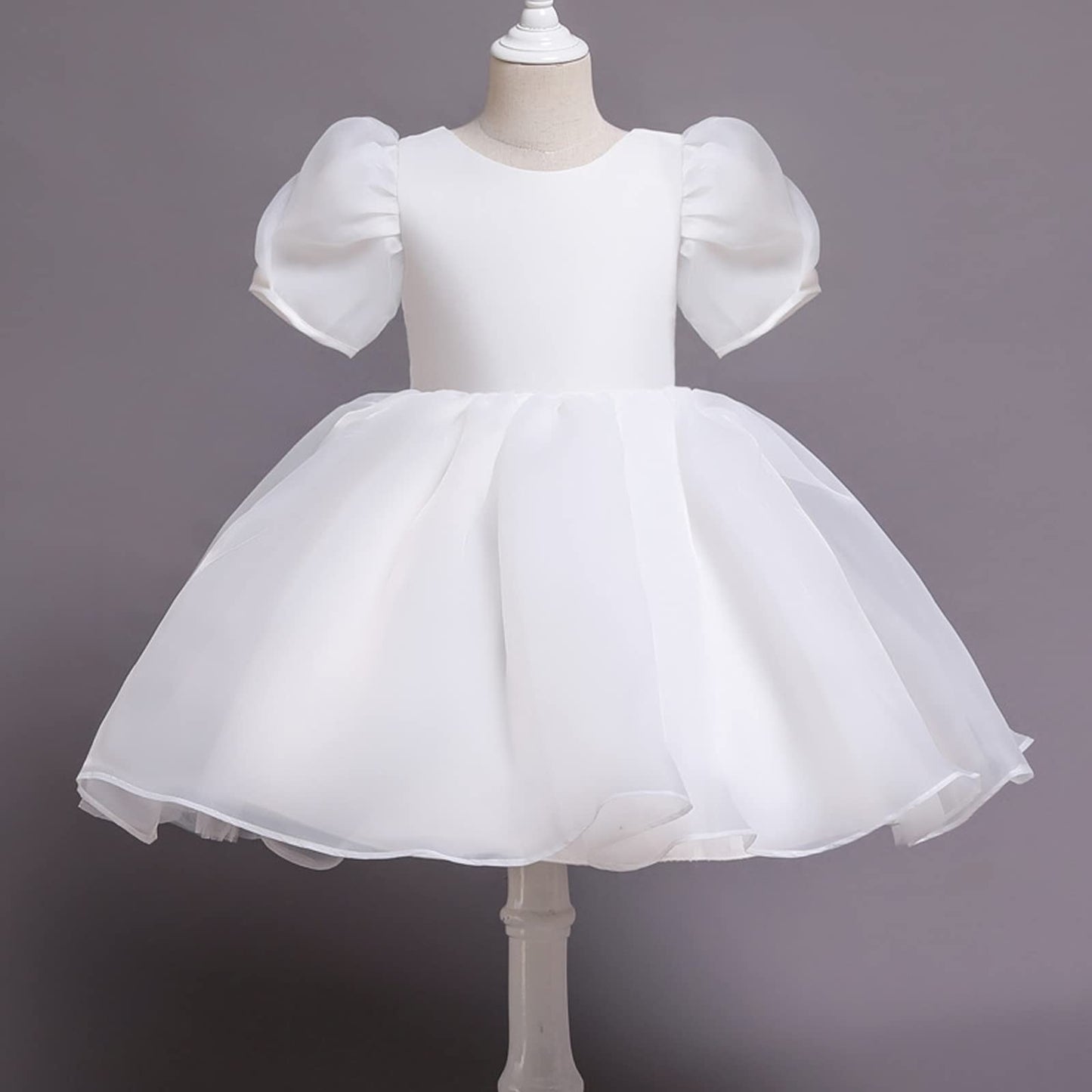 white flower girl dress