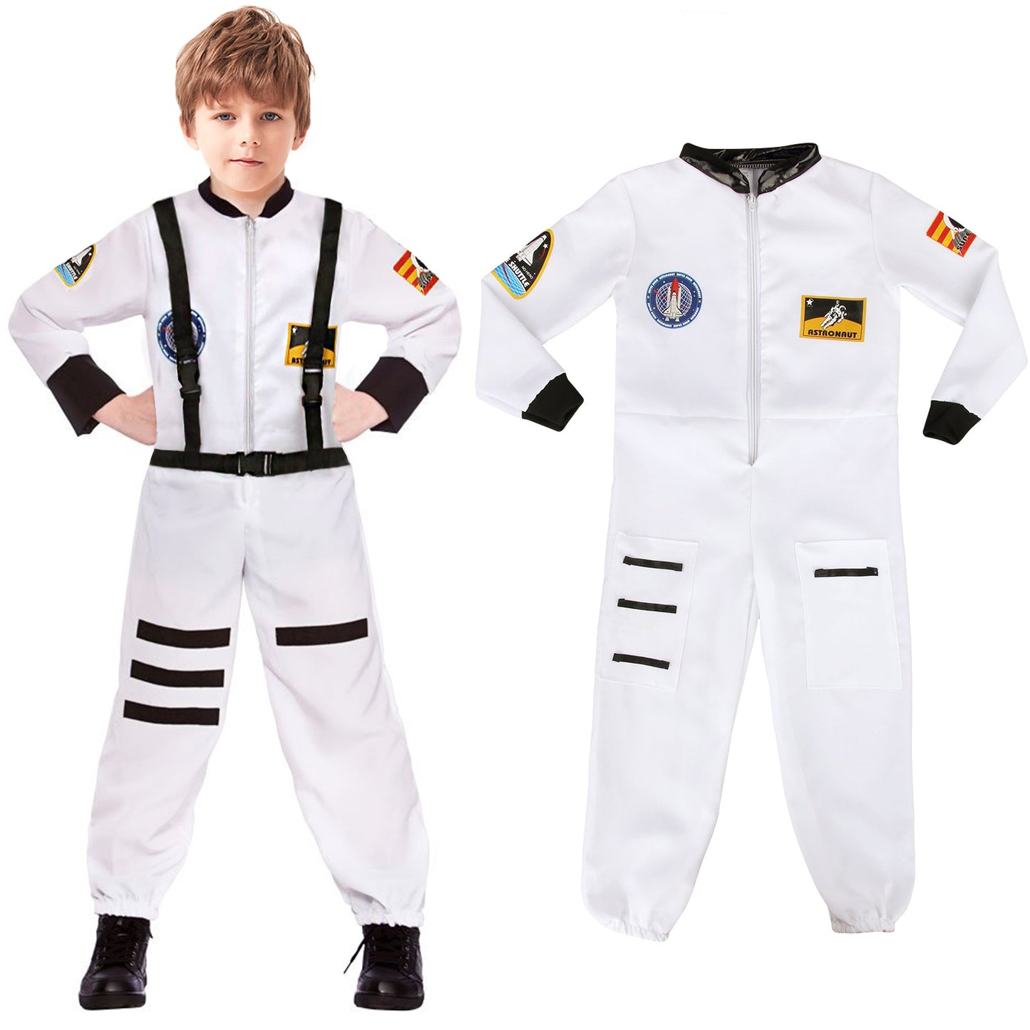 Kids Spaceman Costume Child Astronaut Costume Spacesuit Spaceman Jumpsuit Kids Fancy Dress Outfit Halloween Costumes for Kids